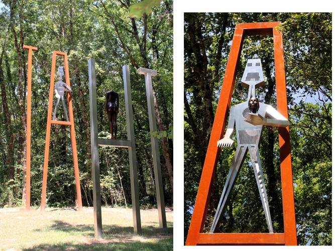 Choc et sens, sculpture de Guy Baudat à Châteaubrun, vue d’ensemble